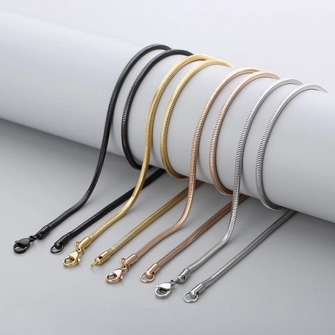 Snake Chain Necklace 304 Stainless Steel Flat Snake Bone Link Minimalist Fashion Jewelry For Women Men