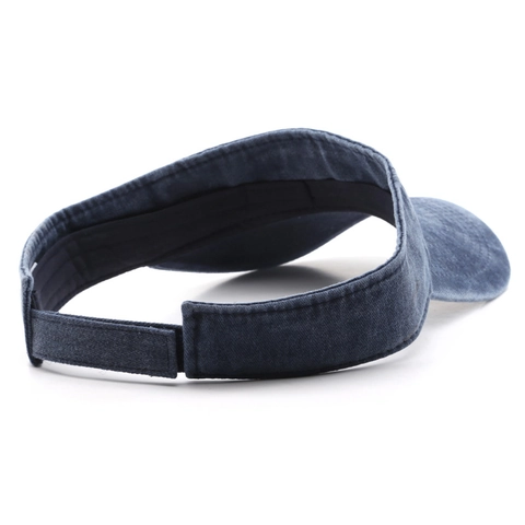 Visiera Parasole In Cotone Lavato Regolabile Denim Retro Cappellino Vuoto Per Sport All Aperto Unisex
