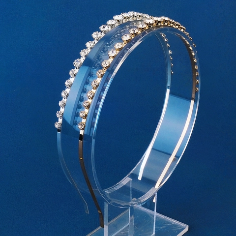 Diademas Elegantes De Strass Y Perlas Artificiales De Imitación Bandas De Pelo De Metal Finas Accesorios De Cabello Brillantes Para Mujer