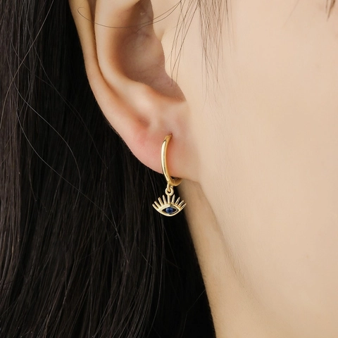 Evil Eye Heart Ginkgo Moon Star Earrings Copper Zirconia Enamel Geometric Versatile Elegant Trendy For Women