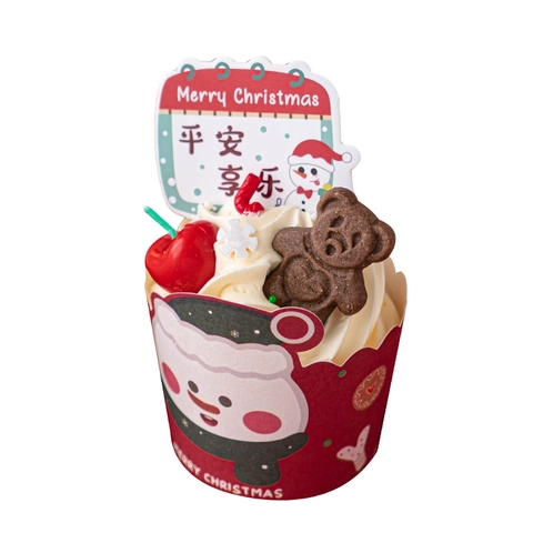 Christmas Cake Decoration Accessories Mini Knit Wool Hats Cupcake Liners Toppers Stickers Jars Festive Baking Supplies