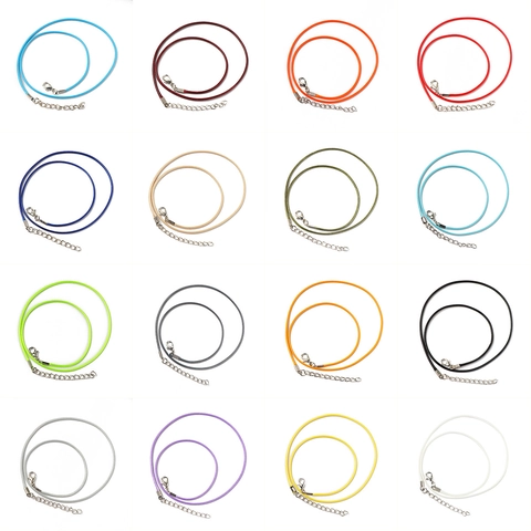 Cordon De Collier En Cire Ajustable Avec Fermoir Mousqueton En Alliage Et Chaîne D'extension Pour Création De Bijoux