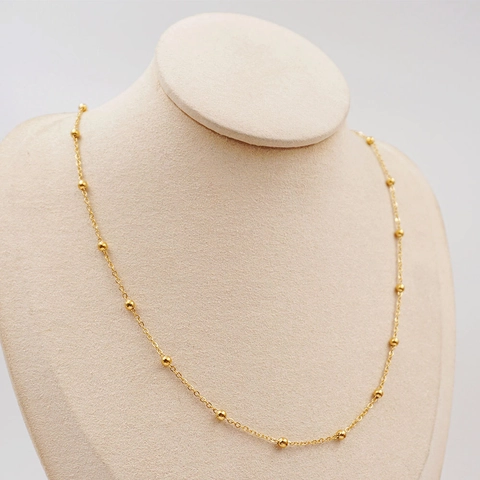 Minimalistische Halskette Aus Titanstahl Mit Perlen Für Damen Vergoldet Einfache Mode DIY Halskette Schmuck Geschenk