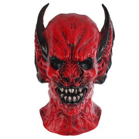 Maschera Da Pipistrello Rossa Spaventosa Diavolo Horror Copricapo Integrale Schiuma RP Halloween Cosplay Accessori Costume