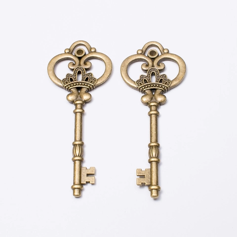 Vintage Κρεμαστά Κλειδί Στέμμα Κράμα Διάτρητα Charms Για Κατασκευή Κοσμημάτων DIY Ρετρό Αξεσουάρ