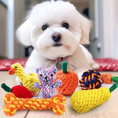 Giochi Di Corda Per Cani Cotone Intrecciato Da Masticare Per Pulizia Denti Durevole Resistente Ai Morsi Forma Animale Interattivo