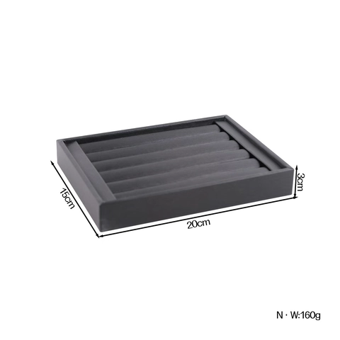 Black PU Leather Jewelry Display Tray Necklace Ring Bracelet Organizer Showroom Professional Presentation Props