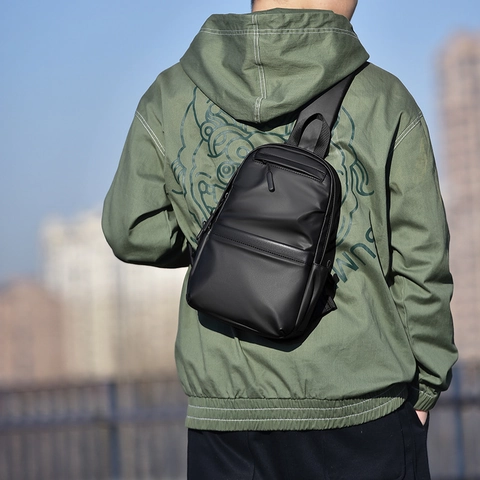 Herren Wasserdichte Brusttasche Sling Bag Crossbody Umhängetasche Verschleißfest Minimalistisch Lässig Reise Große Kapazität