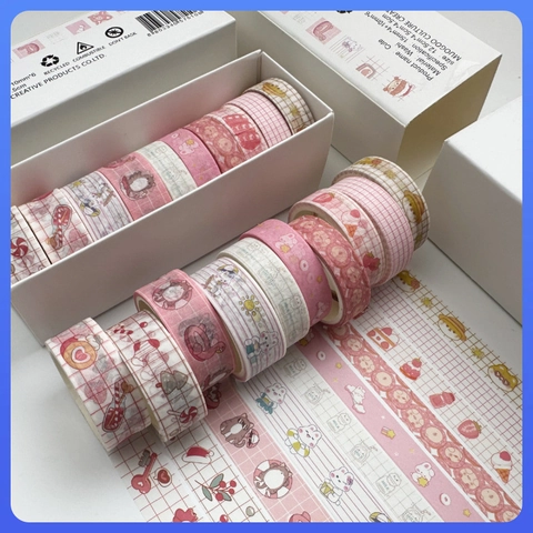 Washi Tape Dekoratives Klebeband Für Scrapbooking Journaling Retro Floral Gittermuster Papier Schreibwaren Deko