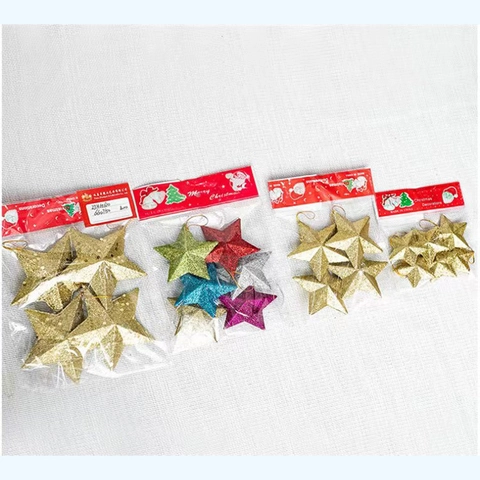 Ornamenti A Stella Di Natale Glitter Plastica Scintillante Appesi Decorazioni Per Alberi Festivi Elegante