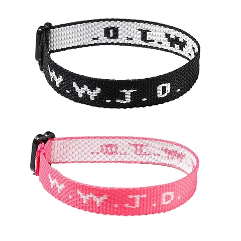 WWJD Woven Bracelet Nylon Fabric Adjustable Wristband Religious Letter Jacquard Casual Jewelry