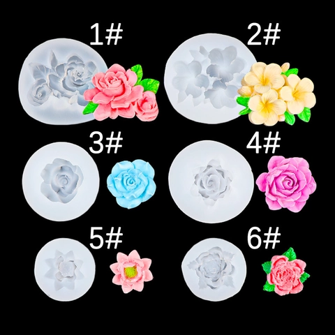 Silikonform 3D Blumenform Für DIY Kuchen Fondant Dekoration Aromatherapie Kerze Seife Gips Rose Lotus Frangipani