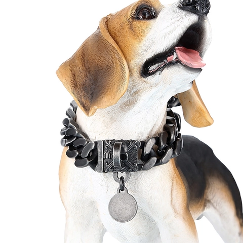 Catena Cuban Link In Acciaio Inossidabile Con Fibbia A Teschio E Targhetta Rotonda Gioielli Punk Gothic Per Uomo O Cani