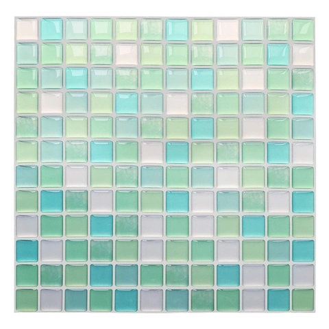 Mosaic Wall Sticker 3D Self Adhesive Tile Decal Waterproof Oil Proof For Kitchen Bathroom PET PVC PU Home Decor