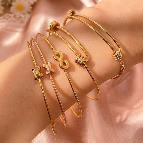 Set di Bracciali Vintage in Acciaio Inossidabile Oro per Donna Ciondolo Luna Cuore Farfalla Simbolo Infinito Bracciale Regolabile Gioielli Regalo