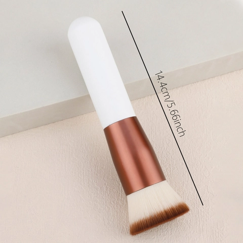 Chubby Flat-Top Foundation Pinsel Synthetikfasern Aluminiumrohr Holzgriff Für BB Cream Liquid Makeup Tool