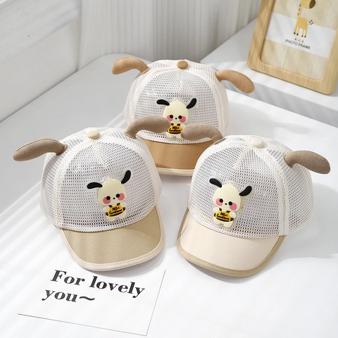 Gorra De Béisbol Bebé Malla Transpirable Sombrero Sol Infantil Lindas Orejas Perro Dibujos Animados Verano