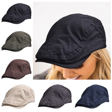 Coppia Piatta Colore Solido Poliestere Retro Ivy Newsboy Cappello Regolabile Vintage Classico Protezione Solare Unisex