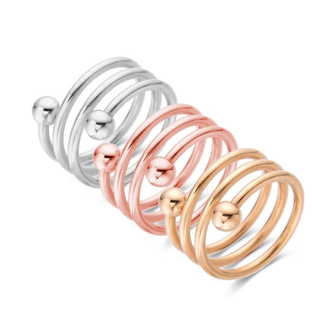 Multi Layer Wrap Spiral Offener Ring Edelstahl Geometrische Perlen Retro Übertriebener Statement Schmuck Für Frauen