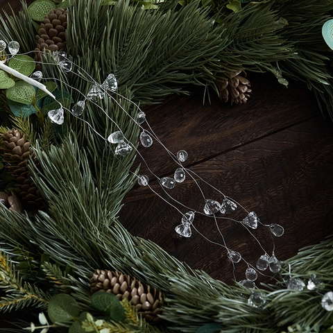 Ornamenti Natalizi Appesi Rami Decorativi Di Ghiacciolo Acrilico Trasparente Cristallo Spirale Sfaccettatura Arredo Invernale