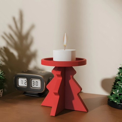 Christmas Tree Candle Holder Silicone Mold DIY Resin Casting Tool Holiday Table Decor Reusable Flexible Craft