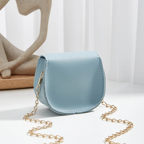 Mini Crossbody Bag PU Leather With Metal Chain Strap Simple Chic Fashionable Small Square Lipstick Bag For Women