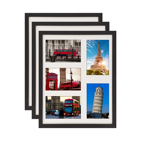 Collage Fotorahmen Mehrfachöffnung Bilderrahmen Holzwerkstoff Wandbehang Tischdekoration Moderne Familien-Erinnerungsanzeige