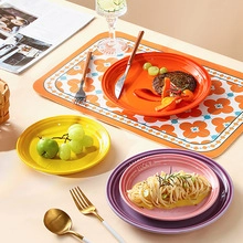 Assiette Plate en Céramique Moderne et Minimaliste Avec Finition Dégradée Plat pour Steak Pâtes Fruits Vaisselle de Cuisine