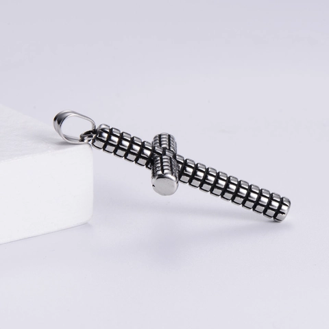 Collana Ciondolo A Croce Hip Hop Retro Acciaio Inossidabile 304 Trama Griglia Gioielli Punk Vintage Con Catena Uomo Donna