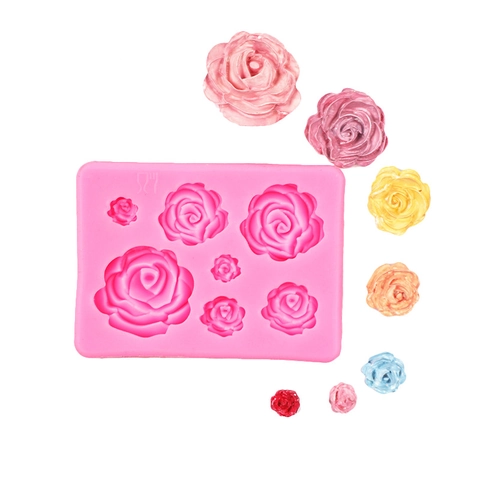 Molde Silicona Flor De Rosa 3D Multi Tamaño Para Fondant Chocolate Jabón DIY Repostería Decoración De Pasteles Floral Reutilizable