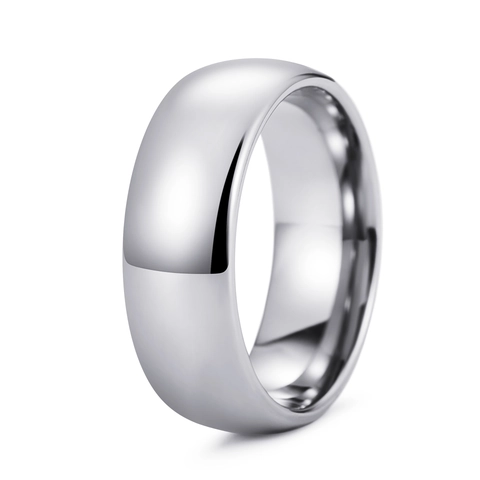 Minimalist Tungsten Steel Ring For Men Women Domed High Polished Wedding Band Unisex Plain Fashion Jewelry Band Gift
