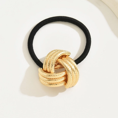 Metal Knot Hair Ties Elastic Ponytail Holder High Elasticity Geometric Triangle Hair Rope Fashion Accessories Women