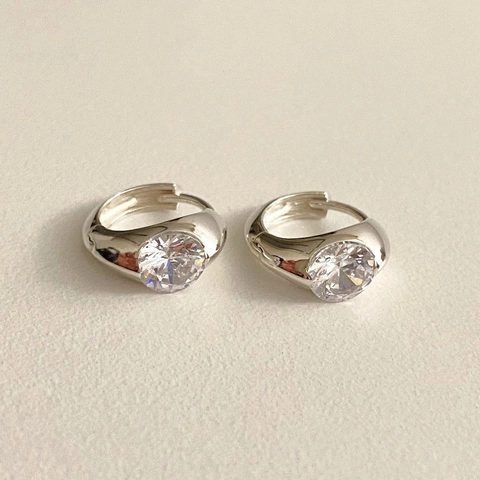 925 Sterling Silber Creolen Mit Rundem Zirkonia Minimalistischer Koreanischer Stil Huggie Schmuck Für Damen