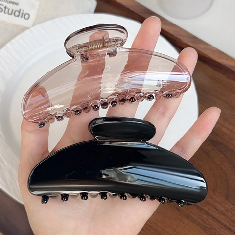Große Halbrunde Haarklammer Glänzend Kunststoff Rutschfest Minimalistischer Koreanischer Stil Haarschmuck Für Frauen