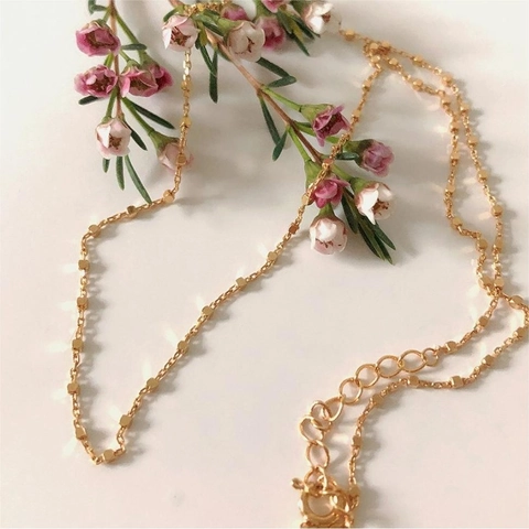 Collana Con Perline A Cubo Quadrato Geometrico In Argento Sterling 925 Catena Sottile Minimalista Gioielli Eleganti