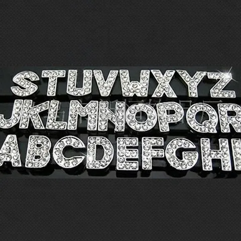Rhinestone Buchstaben Alphabet Schieber Charms Zinklegierung Für DIY Armband Schlüsselanhänger Personalisierter Schmuck Silber