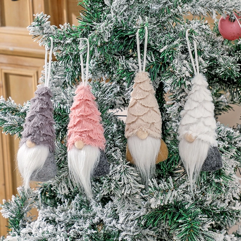 Gnomi Natalizi Ornamenti Appesi In Peluche Bambola Senza Volto Pendenti Nordic Tomte Cappello A Punta Lunga Barba Per Albero