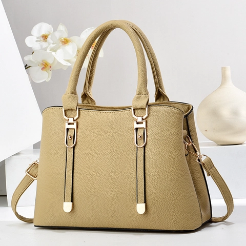 Damen Handtasche Aus PU Leder Mit Kieselmaserung Elegante Schultertasche Und Umhängetasche Mit Goldener Hardware Mode