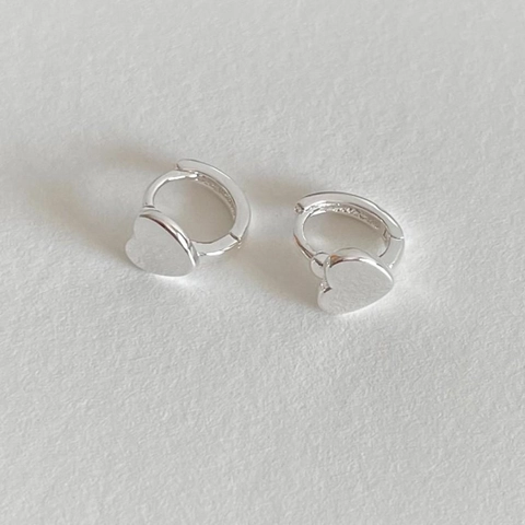 925 Sterling Silber Herz Huggie Hoop Ohrringe Hochglanzpoliert Minimalistisch Geometrischer Schmuck Für Damen Mädchen Elegant