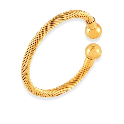 Elegante Bracciale Rigido Aperto in Acciaio al Titanio con Cavo Intrecciato Geometrico Minimalista Doppia Sfera Braccialetto da Donna Gioielli Retro