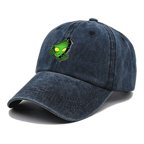 Casquette De Baseball En Coton Lavé Vintage Avec Broderie Alien Casquette Distressed Ajustable Pour Hommes Et Femmes