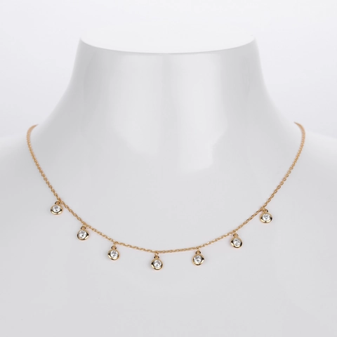 Collana In Argento Sterling 925 Con Pendenti In Zircone Rotondo Catena Da Clavicola Elegante Minimalista Gioielli Da Donna