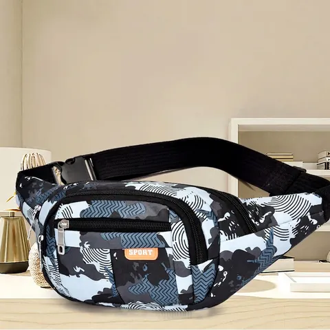 Riñonera Camuflaje Tela Oxford Hidrófugo Múltiples Bolsillos Bolso De Pecho Táctico Exterior Deportivo Ajustable