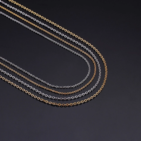 Collar De Cadena De Eslabones Minimalista Acero Inoxidable Titanio Con Cierre De Langosta Y Cadena De Extensión Joyería Mujer