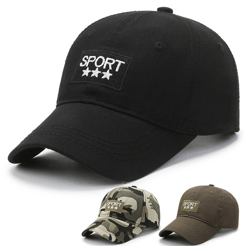 Casquette De Baseball Homme Coton Brodé Sport Réglable Pare-Soleil Chapeau Sport Extérieur Style Camouflage