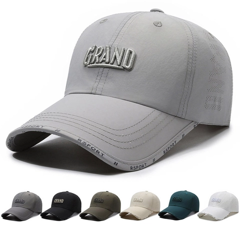 Unisex Quick-Dry Baseball Cap Breathable Sun Protection Outdoor Sports Hat Adjustable Embroidery Lightweight Polyester