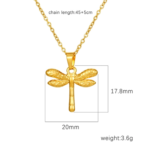 Collar Con Colgante De Libélula Acero Inoxidable Chapado En Oro De 18K Joyería Estilo Ins Minimalista Regalo Para Mujeres