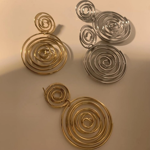 Edelstahl Spirale Ohrringe Doppelkreis Geometrische Hänger Schmuck Für Frauen Ins Stil Minimalistisch
