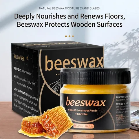 Natural Beeswax Furniture Care Polish Wood Seasoning Wax For Floors Cabinets Tables Moisturizing And Protective