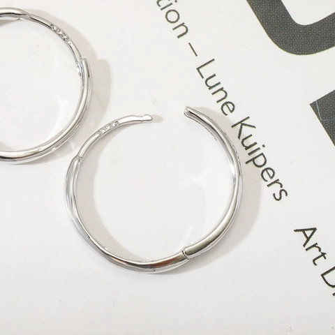Minimalist Copper Hoop Earrings With 925 Sterling Silver Earring Post Hypoallergenic Smooth Gold Silver Geometric Ear Piercing For Women Men